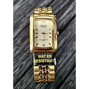 Rare Gruen Embassy Curvex Gold Mens Tank Dress Watch W Box